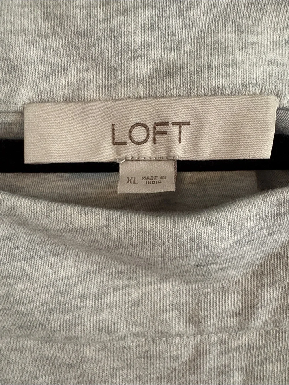 LOFT Light Heather Gray Cap Sleeve Gathered Hem Top